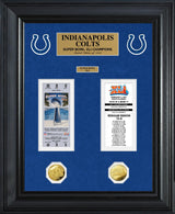 Colts Super Bowl Ticket and Game Coin Collection Framed