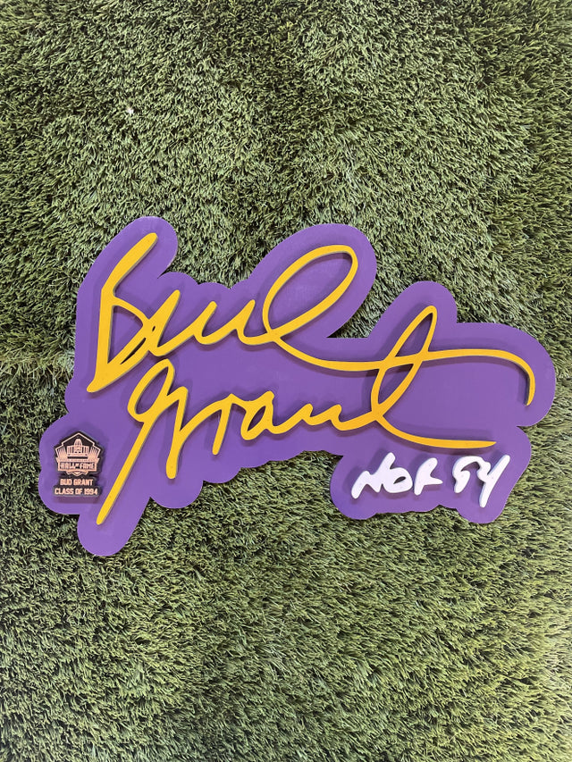 Bud Grant 3D Signature Color Wall Sign - DS – Pro Football Hall of Fame