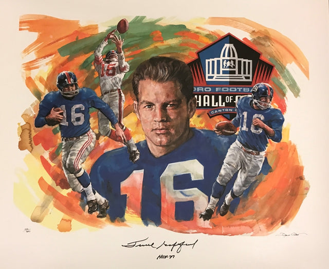 Frank Gifford Signed 30in x 25in Lithograph by Doug West