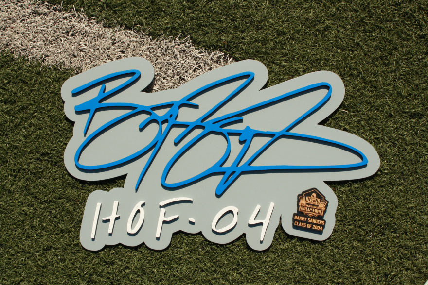 Barry Sanders 3D Signature Alternate Color Wall Sign