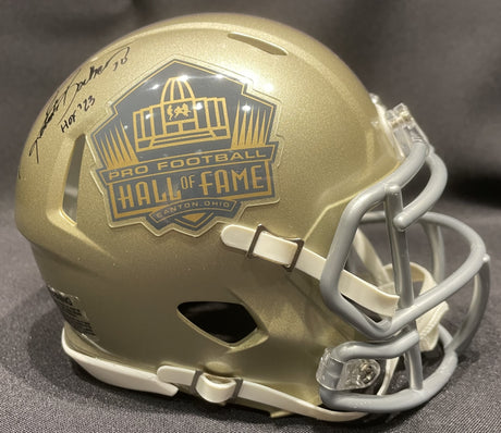 Rondé Barber Class of 2023 Autographed Hall of Fame Gold Mini Helmet With HOF Inscription