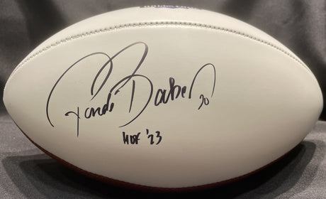Rondé Barber Class of 2023 Autographed Hall of Fame Football With HOF Inscription