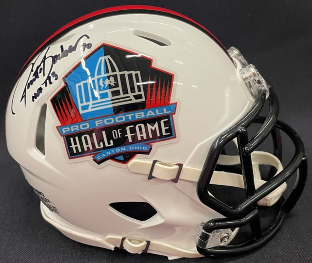 Rondé Barber Class of 2023 Autographed Hall of Fame White Mini Helmet With HOF Inscription