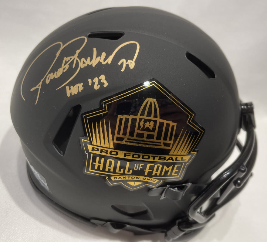 Rondé Barber Class of 2023 Autographed Hall of Fame Black Mini Helmet With HOF Inscription