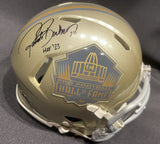 Rondé Barber Class of 2023 Autographed Hall of Fame Gold Mini Helmet With HOF Inscription