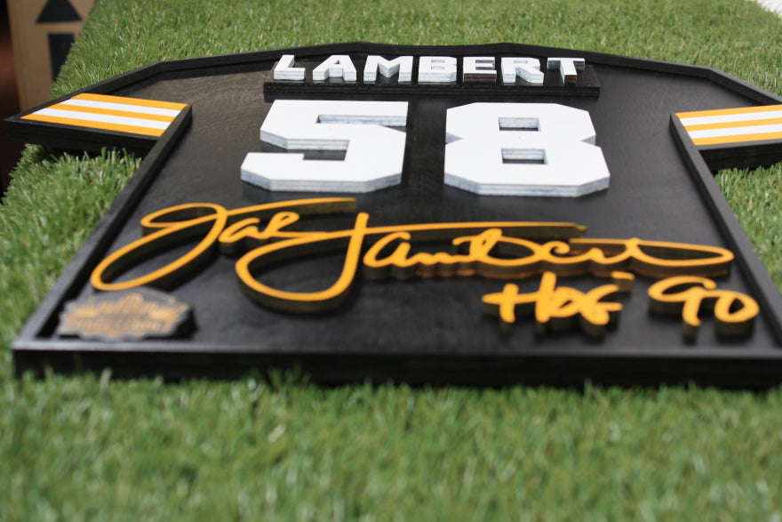 Jack Lambert Wood Jersey Sign