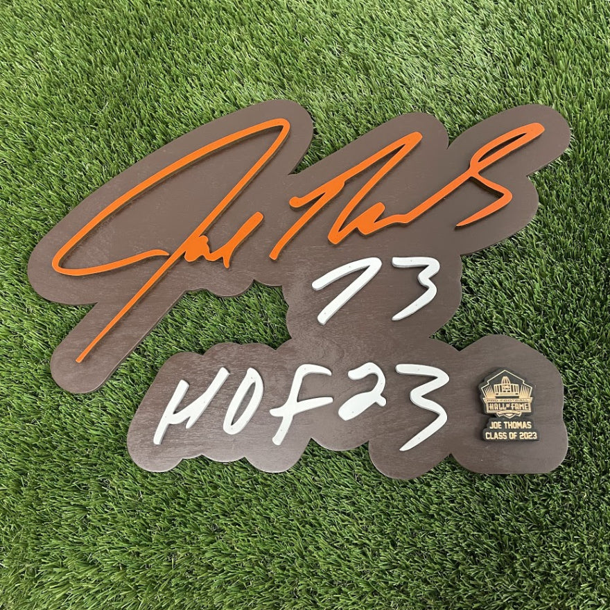 Joe Thomas 3D Signature Color Wall Sign