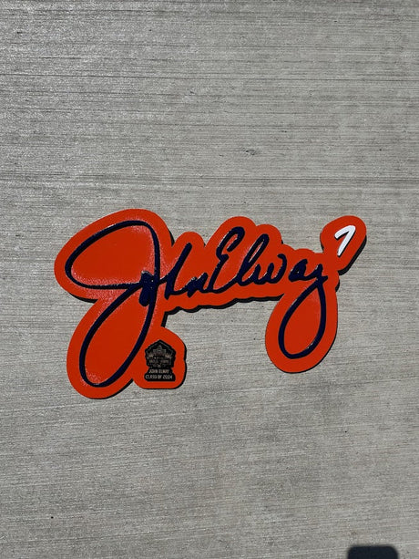 John Elway 3D Signature Color Wall Sign