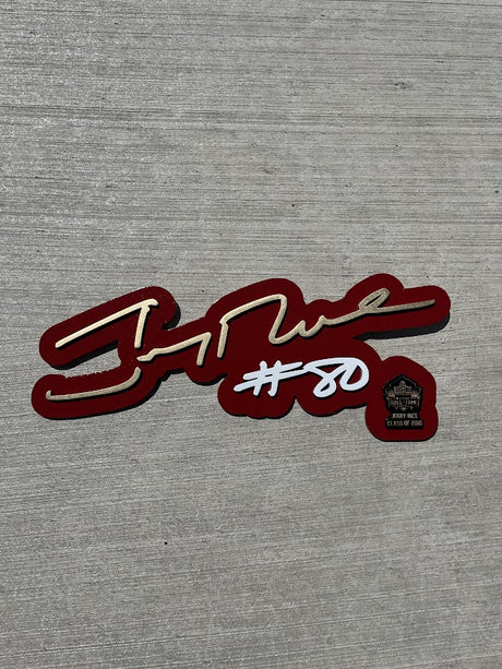 Jerry Rice 3D Signature Color Wall Sign