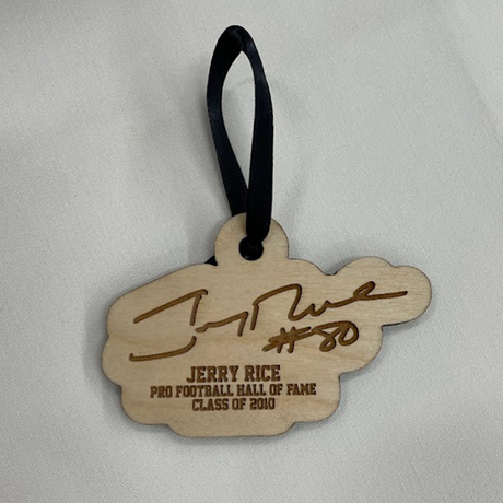 Jerry Rice Wood Signature Ornament