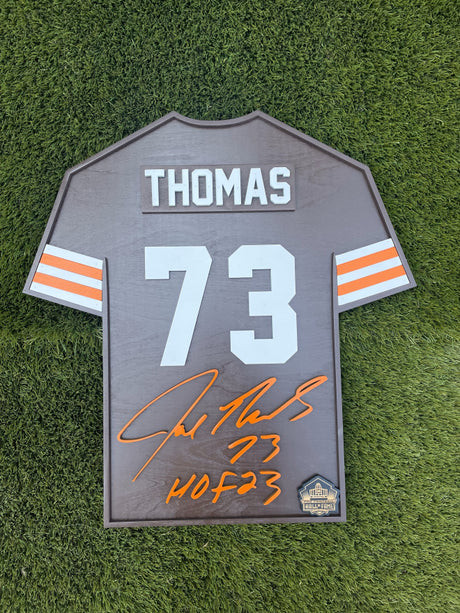 Joe Thomas Wood Jersey 3D Brown Sign