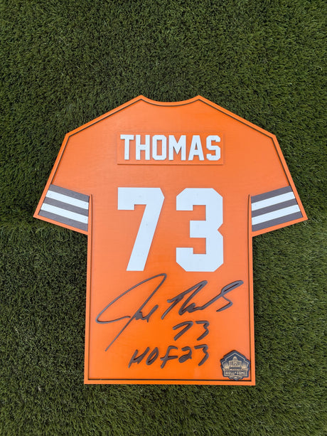 Joe Thomas Wood Jersey 3D Orange Sign