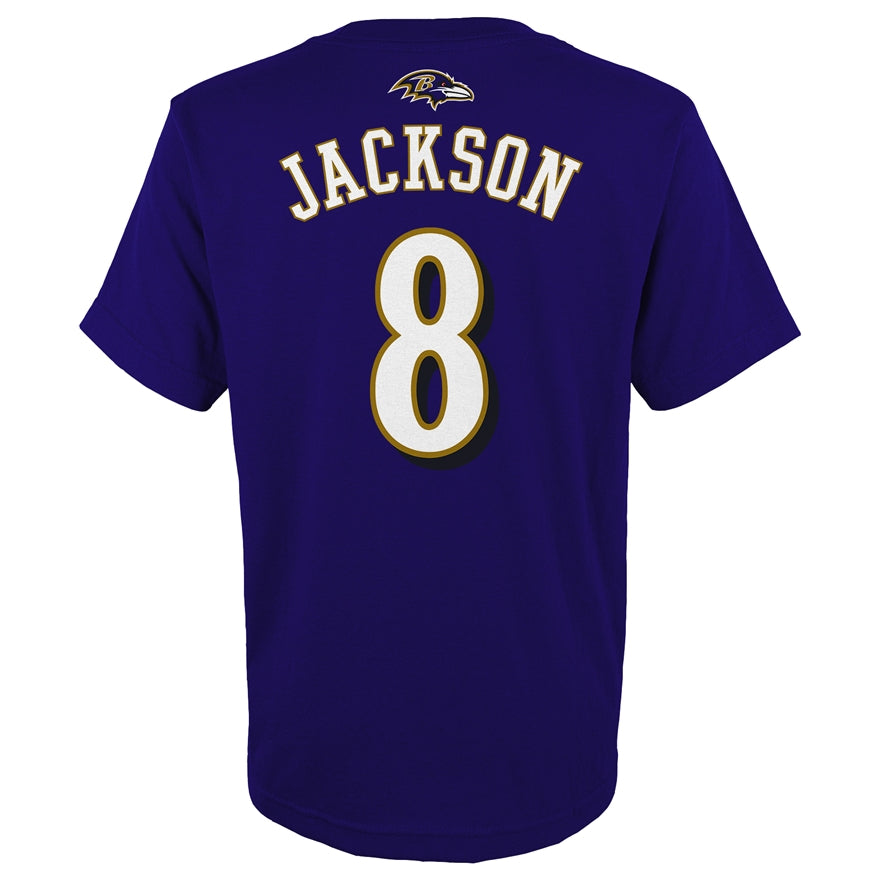 Ravens Lamar Jackson Youth Mainliner Name and Number T-Shirt