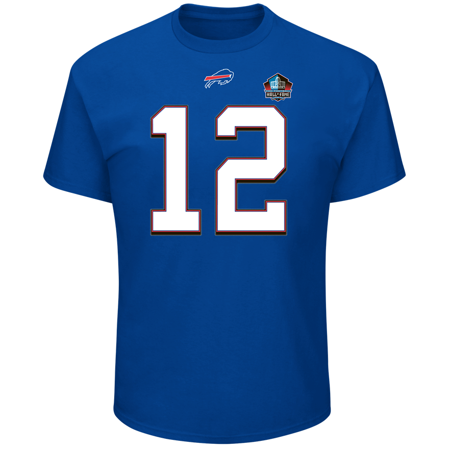 Jim Kelly Buffalo Bills 2017 Hall of Fame Name and Number Tee