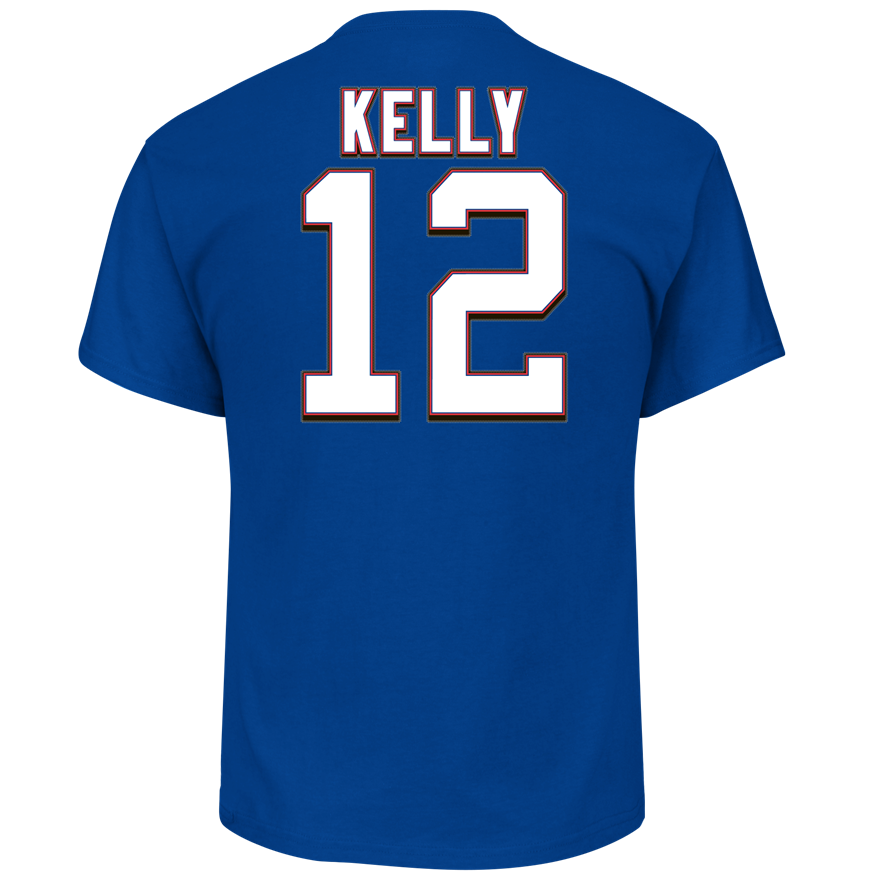 Jim Kelly Buffalo Bills 2017 Hall of Fame Name and Number Tee