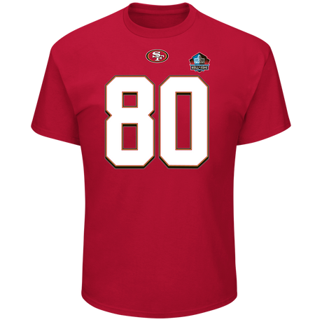 Jerry Rice San Francisco 49ers Hall of Fame Name and Number Tee