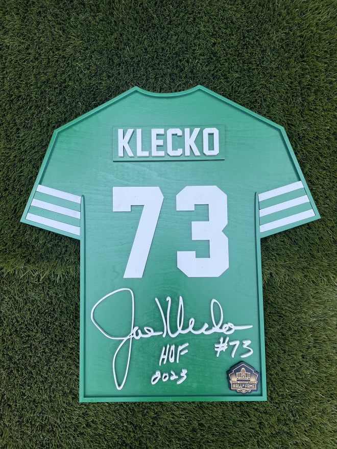 Joe Klecko Wood Jersey 3D Green Sign