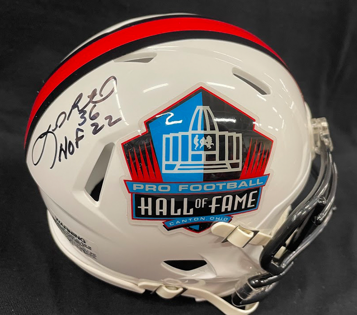 LeRoy Butler Class of 2022 Autographed Hall of Fame White Mini Helmet With HOF Inscription
