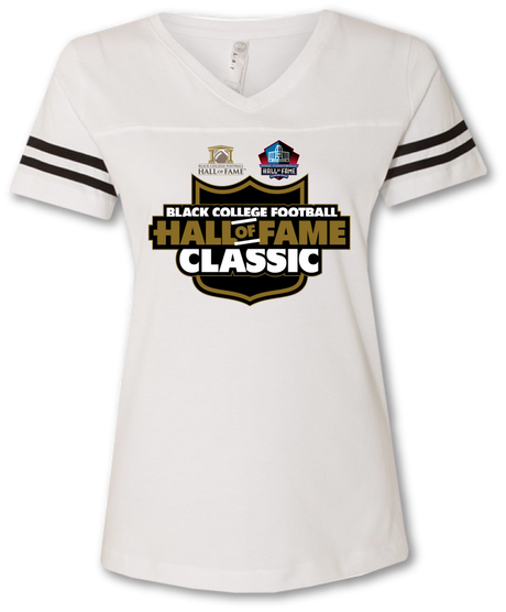Black College Football Hall of Fame Women's Classic Logo T-Shirt - White