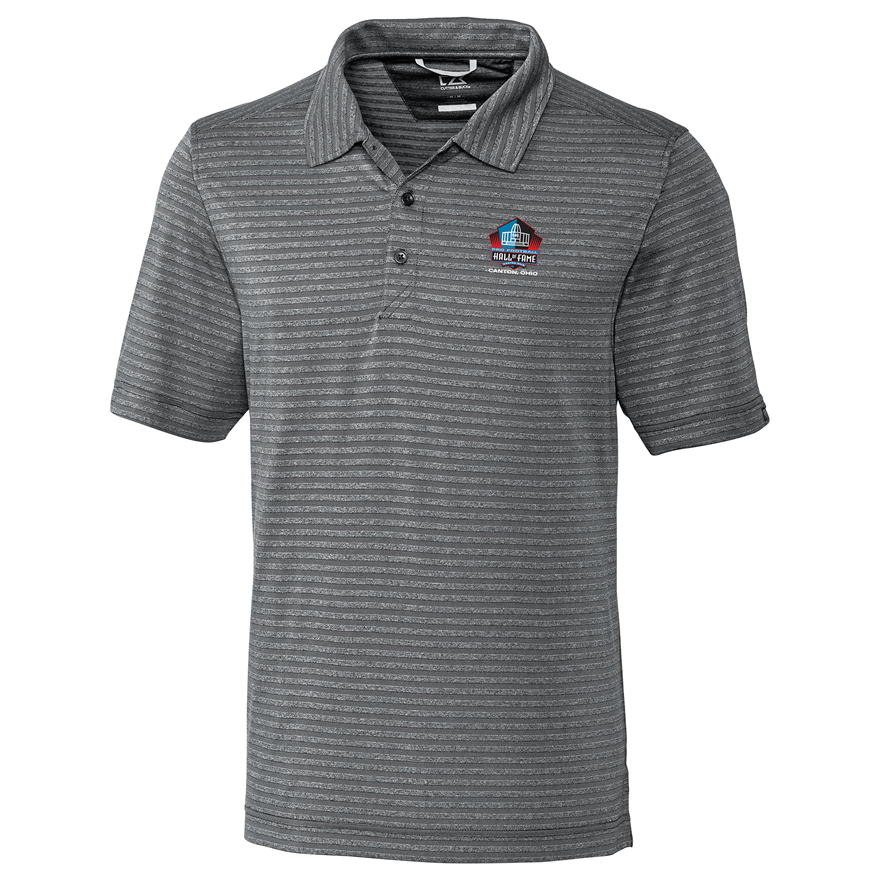 Hall of Fame Cutter & Buck Cascade Melange Stripe Polo - Elemental Gray