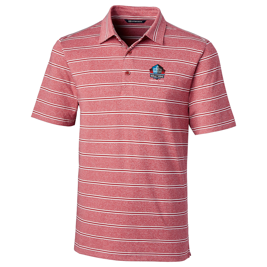 Hall of Fame Cutter & Buck Forge Heather Stripe Polo - Cardinal