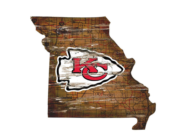 Chiefs Distressed State Sign With Team Logo