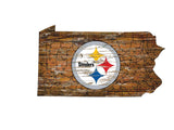 Steelers Distressed State Sign With Team Logo