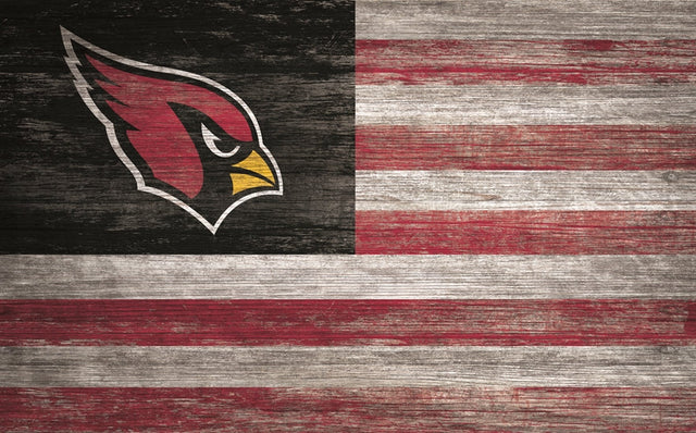 Cardinals 11'' x 19'' Distressed Flag Sign