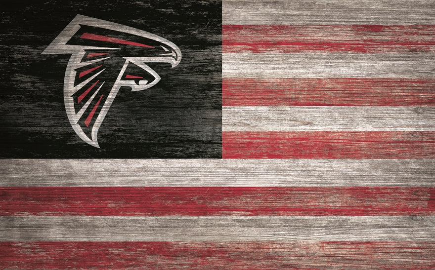 Falcons 11'' x 19'' Distressed Flag Sign