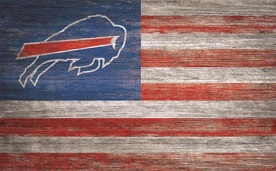 Bills 11'' x 19'' Distressed Flag Sign