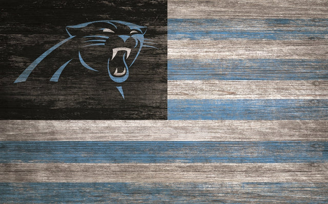Panthers 11'' x 19'' Distressed Flag Sign