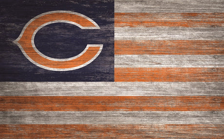 Bears 11'' x 19'' Distressed Flag Sign