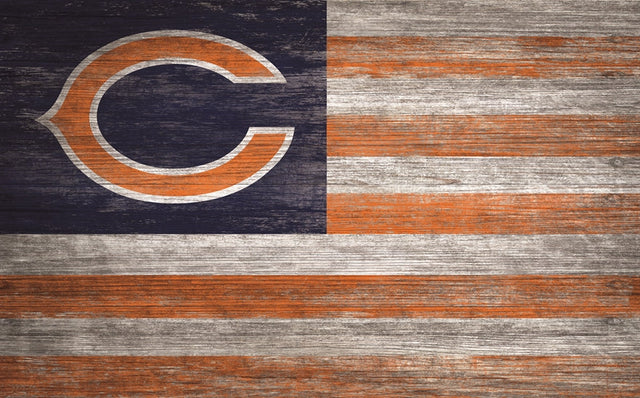 Bears 11'' x 19'' Distressed Flag Sign