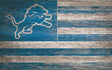 Lions 11'' x 19'' Distressed Flag Sign