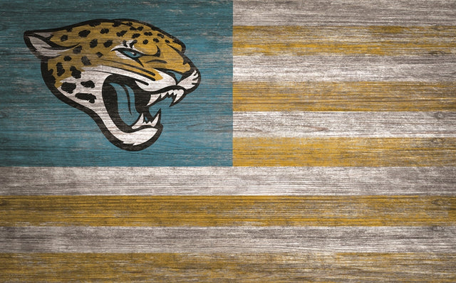 Jaguars 11'' x 19'' Distressed Flag Sign