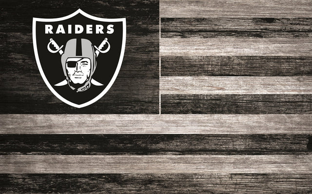 Raiders 11'' x 19'' Distressed Flag Sign