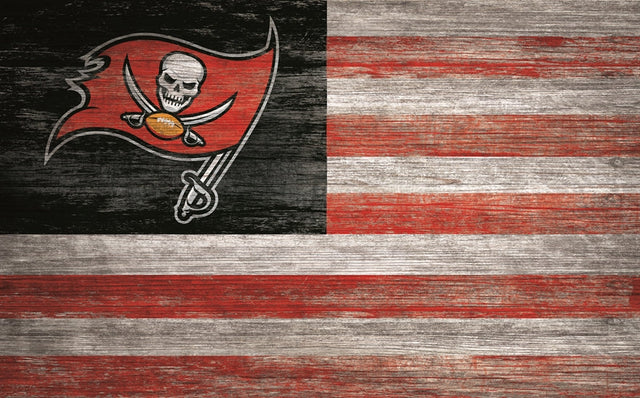Buccaneers 11'' x 19'' Distressed Flag Sign