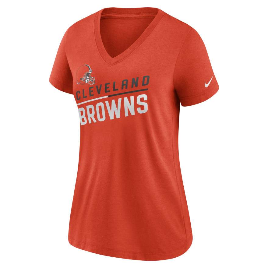 Browns Women's Nike Slant Orange V-Neck T-Shirt