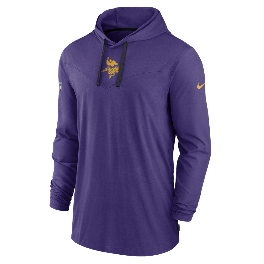 Vikings Nike Sideline Performance Hoodie Tri-Blend Long Sleeve T-Shirt