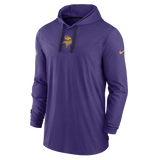 Vikings Nike Sideline Performance Hoodie Tri-Blend Long Sleeve T-Shirt
