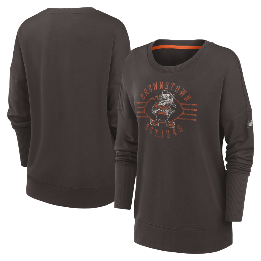 Browns Women's Nike Historic Crewneck Long Sleeve T-Shirt