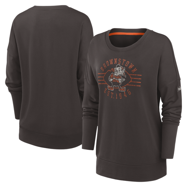 Browns Women's Nike Historic Crewneck Long Sleeve T-Shirt