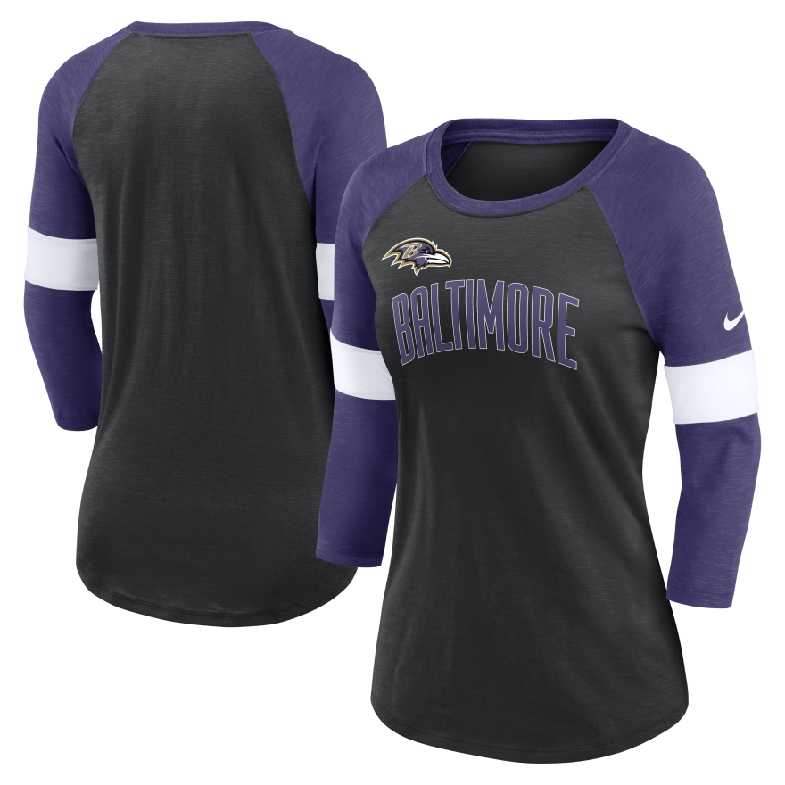 Ravens Nike Women's Slub Raglan Long Sleeve T-Shirt