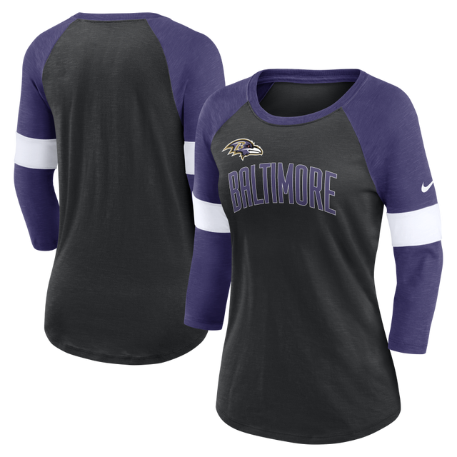 Ravens Nike Women's Slub Raglan Long Sleeve T-Shirt