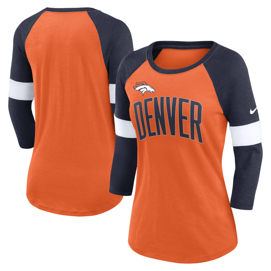 Broncos Nike Women's Slub Raglan Long Sleeve T-Shirt