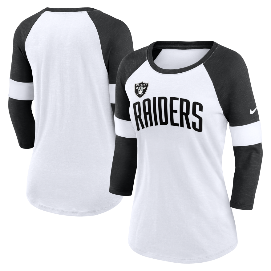 Raiders Nike Women's Slub Raglan Long Sleeve T-Shirt