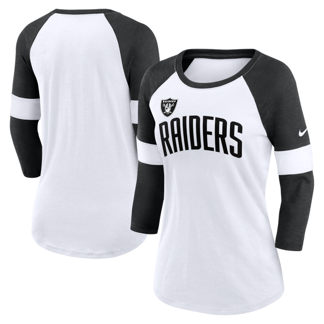 Raiders Nike Women's Slub Raglan Long Sleeve T-Shirt