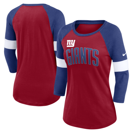 Giants Nike Women's Slub Raglan Long Sleeve T-Shirt