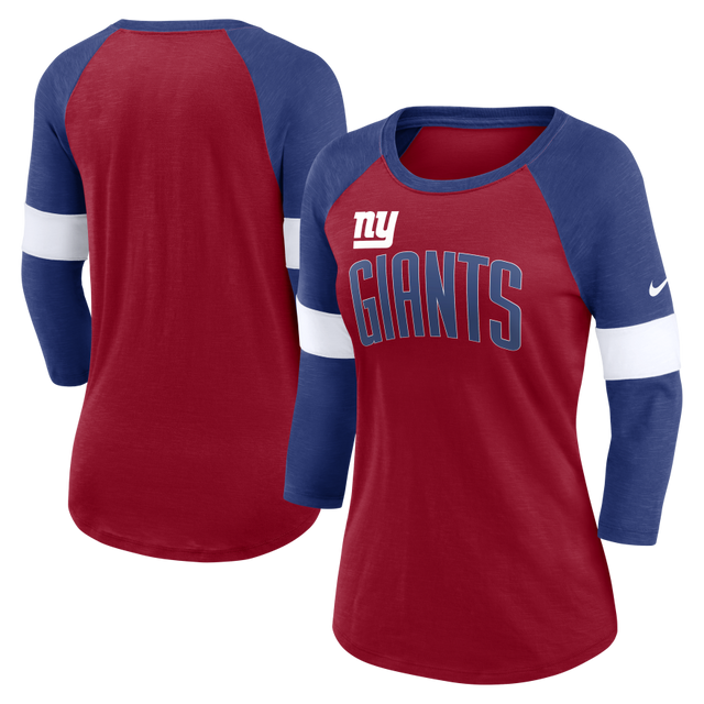 Giants Nike Women's Slub Raglan Long Sleeve T-Shirt