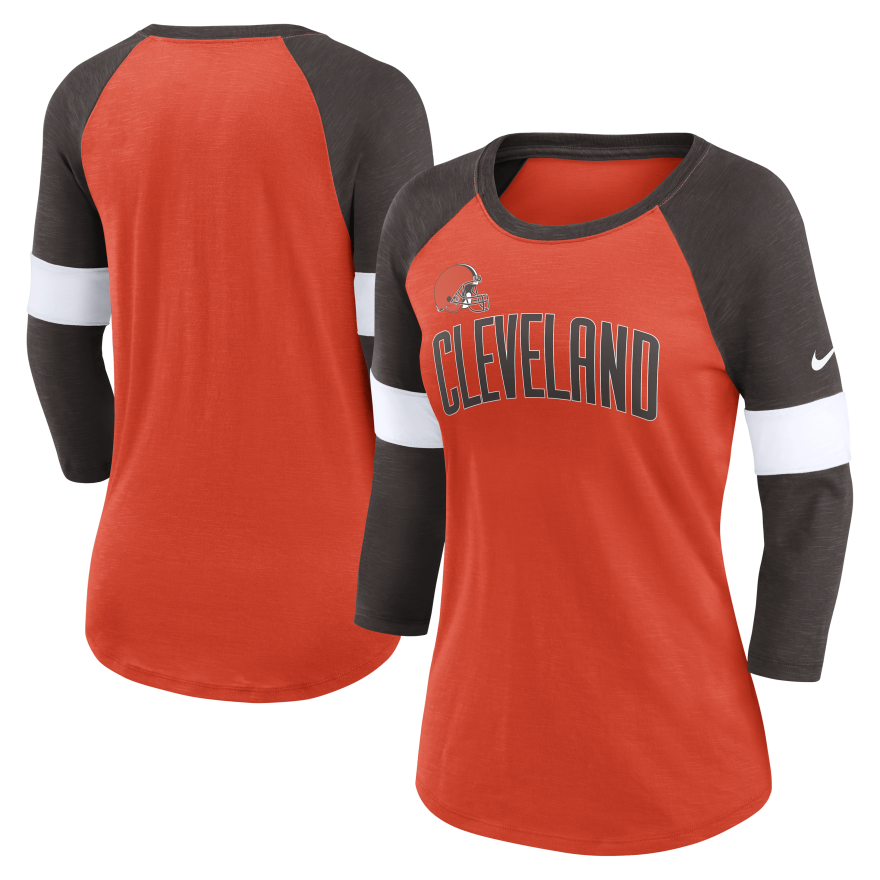 Browns Nike Women's Slub Raglan Long Sleeve T-Shirt